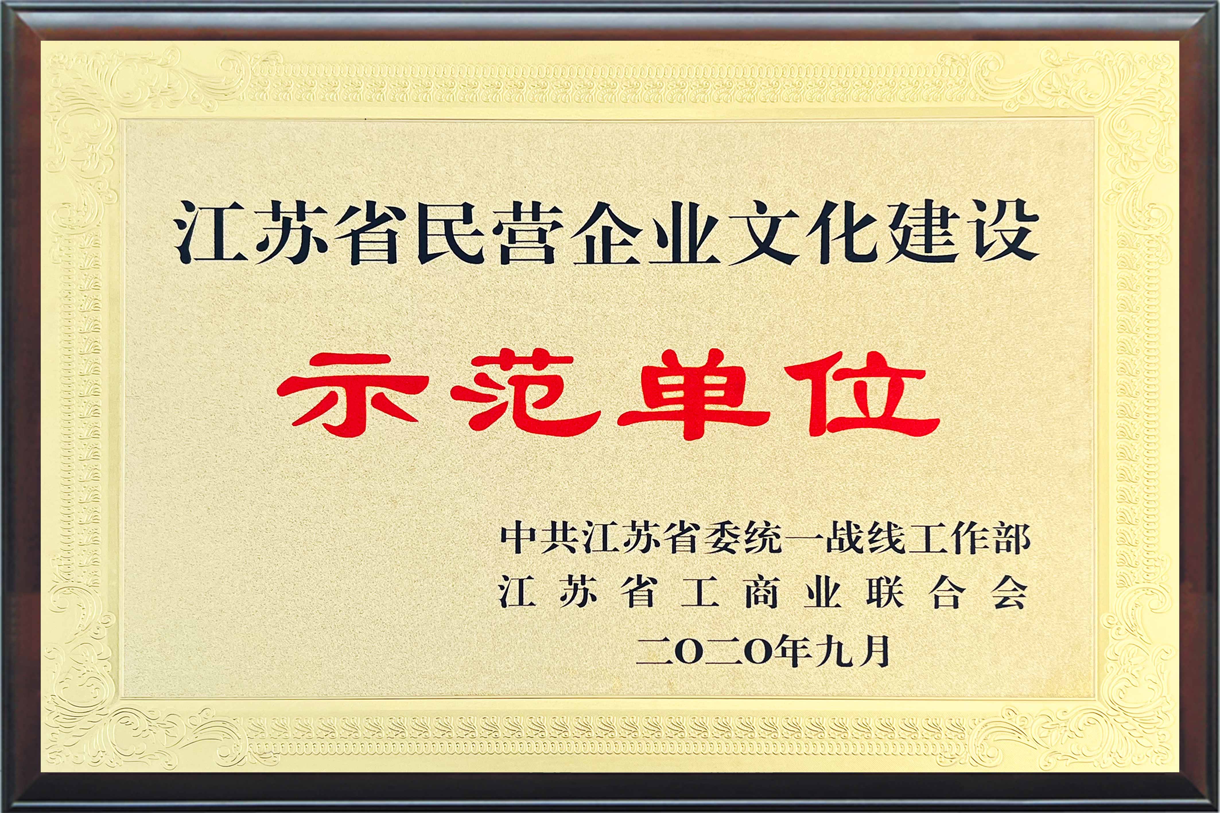 江蘇省民營企業(yè)文化建設示范單位